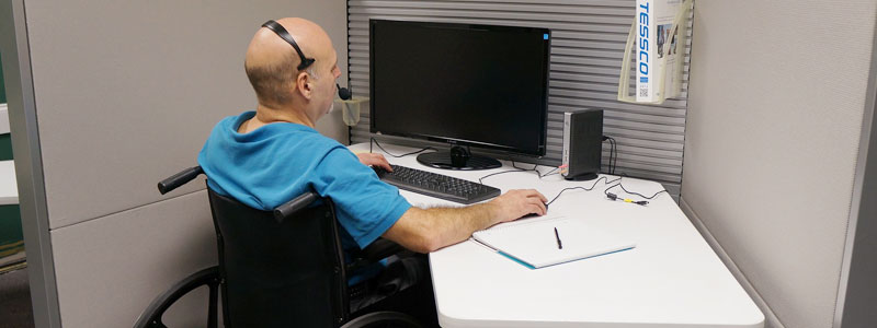 disabled person working in an office