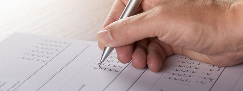 person filling out a form