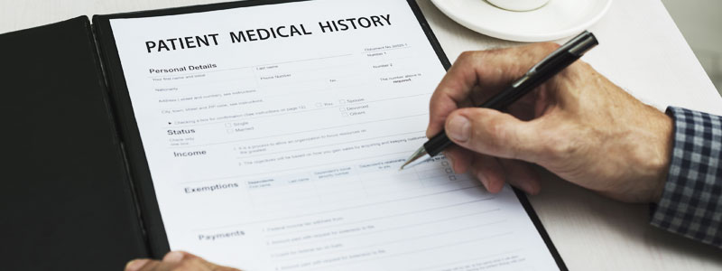 filling a medical form