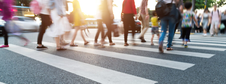 proper use of crosswalks like this is key to Indianapolis pedestrian safety
