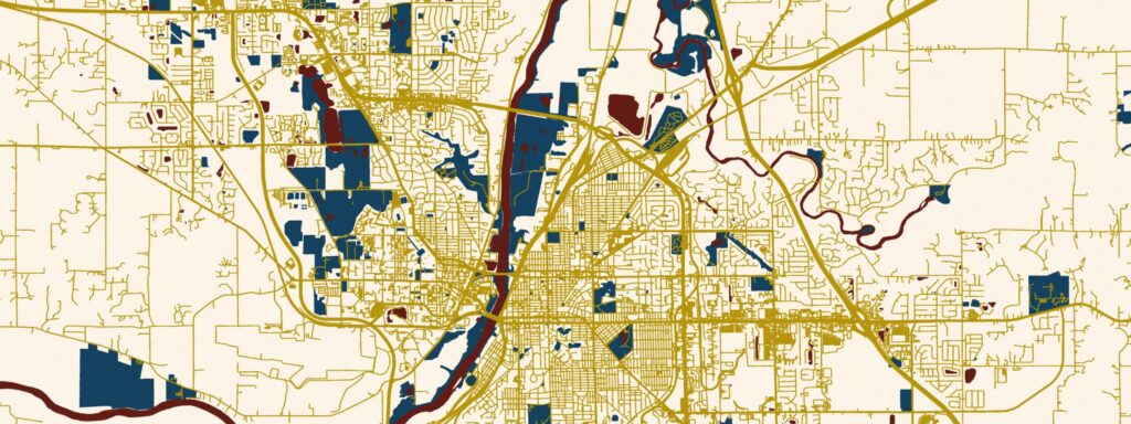The greater Lafayette area of Indiana, where there may be confusion about which police department to call after a crash