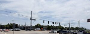 Intersection of Burkhardt Road and the Lloyd Expressway in Evansvillle, IN, which is among the city's most dangerous interesections because of incidents that call for Evansville car accident lawyers