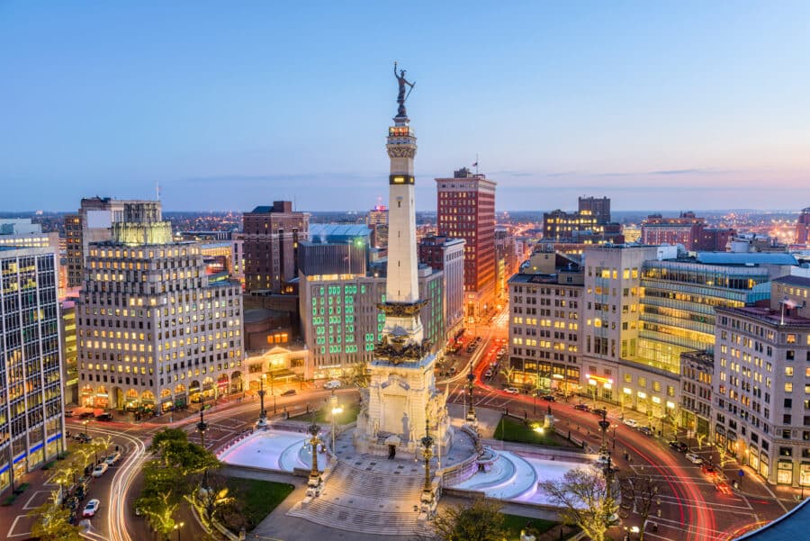 Indianapolis Monument Circle Near Hensley Legal Groups downtown personal injury office location