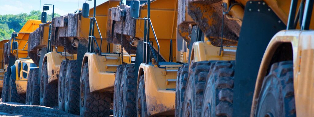 Trucks like these could be found at the site of the Fort Wayne Google data center project In Fort Wayne, IN and get involved in serious construction truck accidents