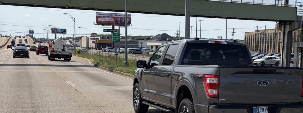 Lloyd Expressway in Evansville, IN, where new displaced left turns could temporarily increase Lloyd left turn accidents