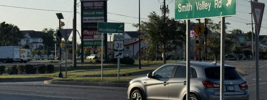 Smith Valley Road and Madison Avenue in Greenwood, IN, a frequent site of Greenwood intersection accidents