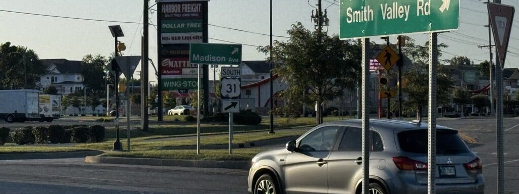 Smith Valley Road and Madison Avenue in Greenwood, IN, a frequent site of Greenwood intersection accidents